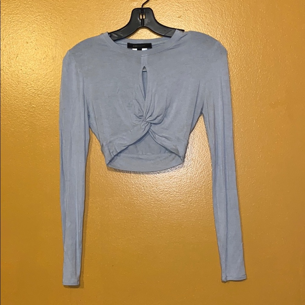 BCBG Taelor long-sleeve twisted crop top